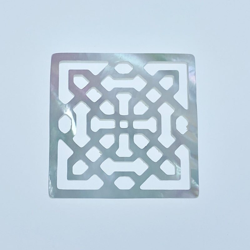 filigree square mother of pearl beads WM-0149-6